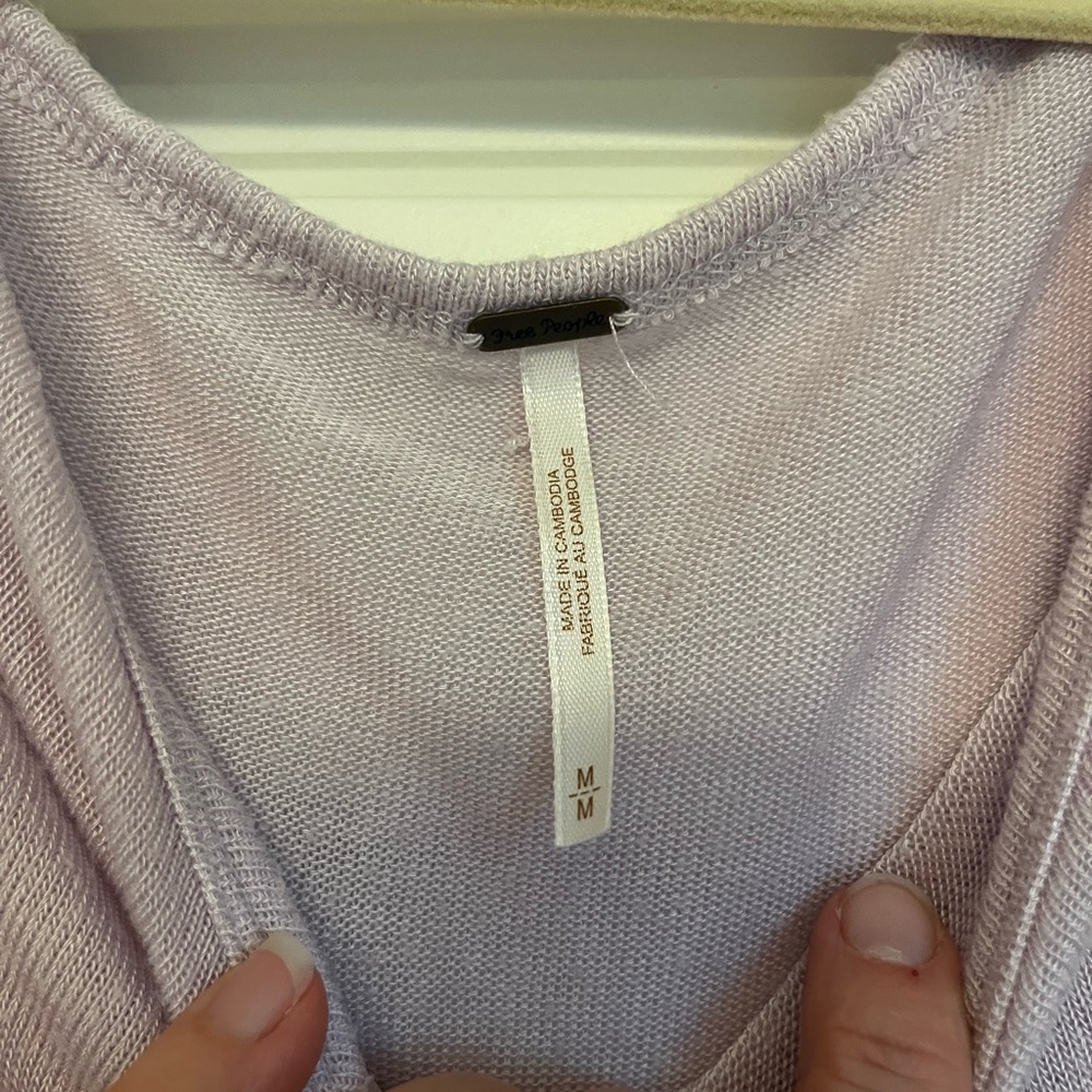 Free People Purple V-Neck Sweater